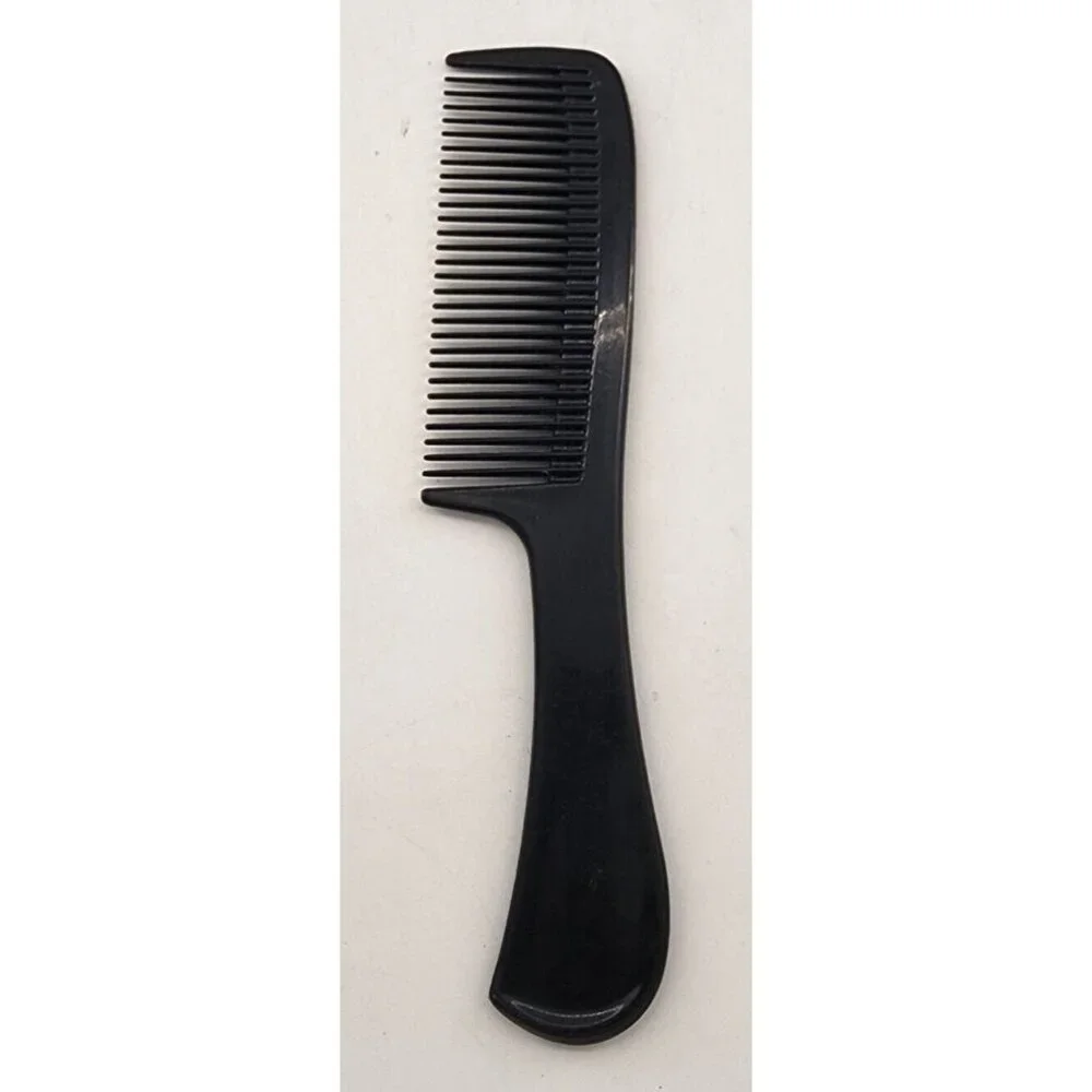 Conair Vintage Wide Tooth Hair Comb Plastic Handle Detangler Black 70s Pocket 8